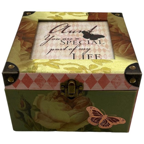 Cottage Garden Other - Photo Top Velvet Lined Jewelry Music Box Aunt That's What Friends Are For Song